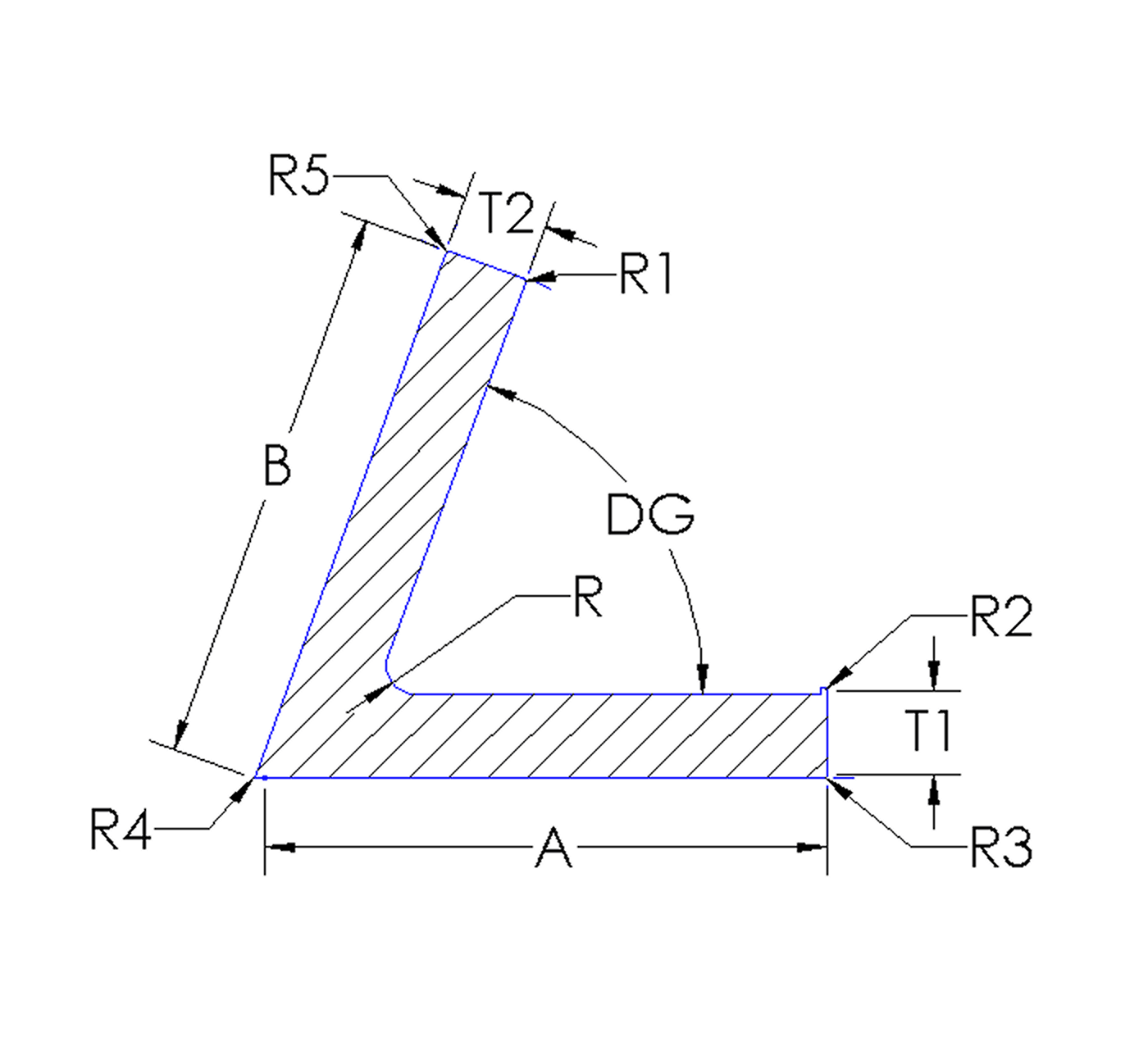 Aluminum Acute Angle Unequal Thickness
