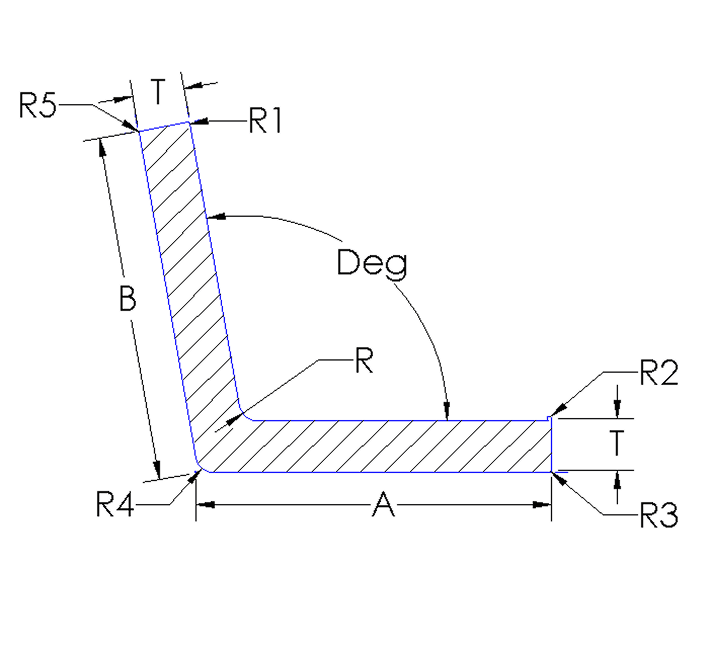 Aluminum Obtuse Angle - Equal Thickness