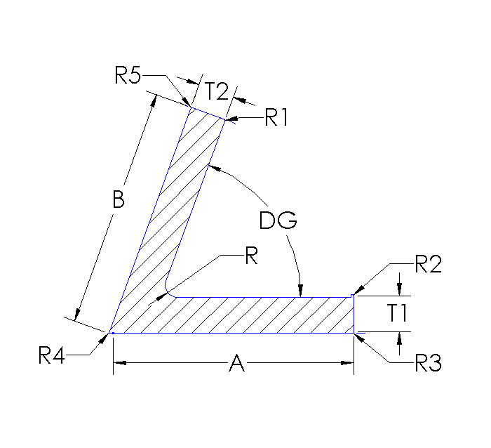 Aluminum Acute Angle Unequal Thickness