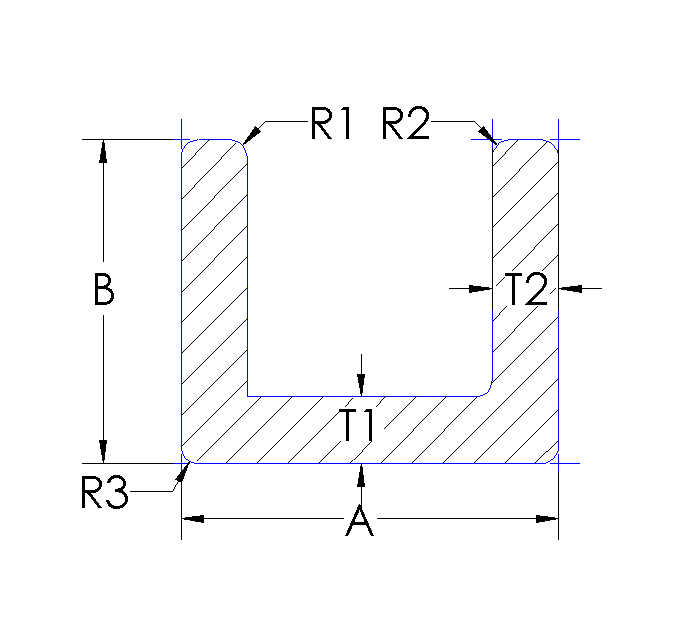 Aluminum Channel - Unequal Thickness