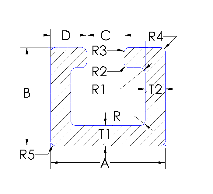 Aluminum Semi-Closed Channel
