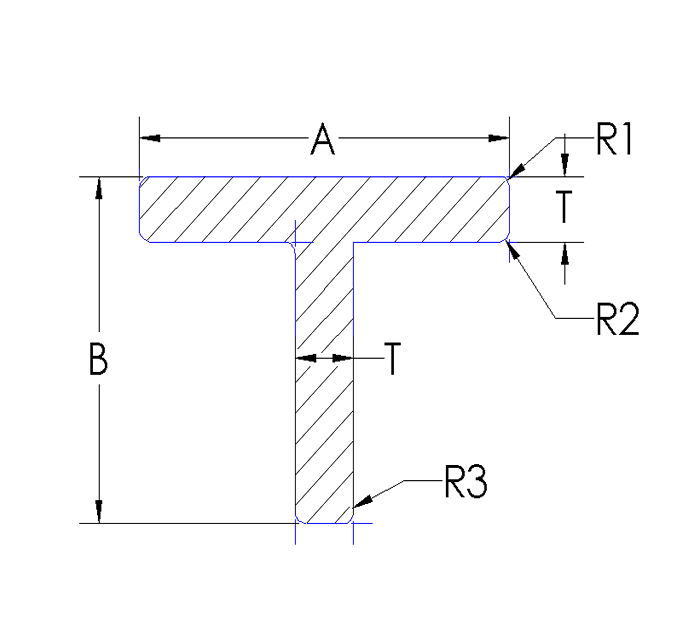 Aluminum Tee - Equal Thickness