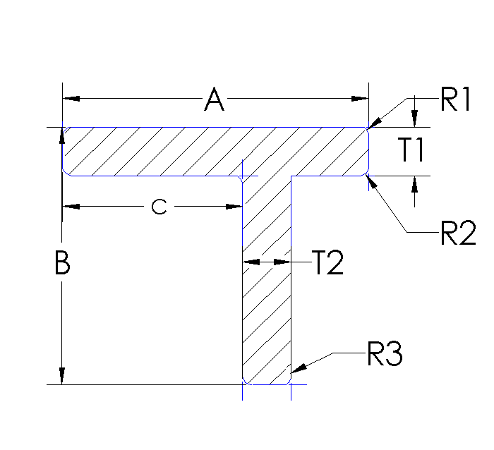 Aluminum Tee offset - Un-Equal Thickness