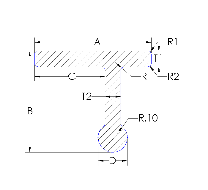 Aluminum Tee - Offset Bulb